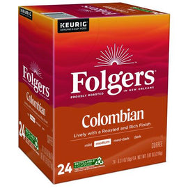 100% Colombian Coffee K-cups, 24/box