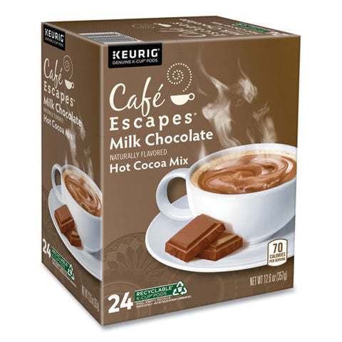 Cafe Escapes Milk Chocolate Hot Cocoa K-cups, 96/carton