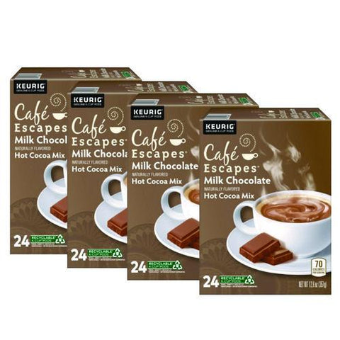 Cafe Escapes Milk Chocolate Hot Cocoa K-cups, 96/carton