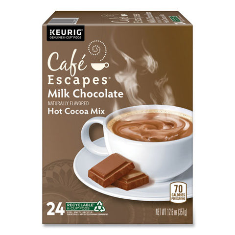 Cafe Escapes Milk Chocolate Hot Cocoa K-cups, 24/box