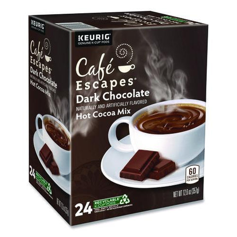 Dark Chocolate Hot Cocoa K-cups, 24/box, 4 Box/carton