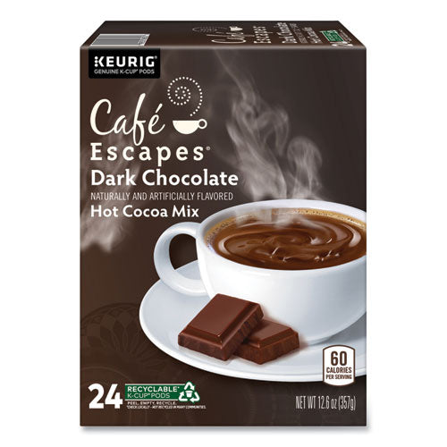 Cafe Escapes Dark Chocolate Hot Cocoa K-cups, 24/box