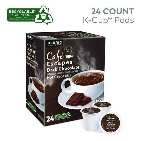 Cafe Escapes Dark Chocolate Hot Cocoa K-cups, 24/box