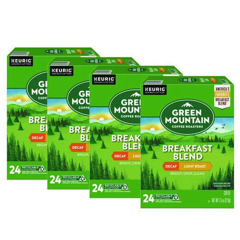 Breakfast Blend Decaf Coffee K-cups, 96/carton