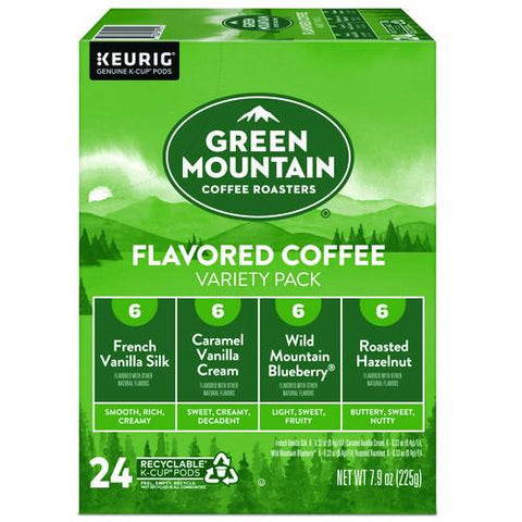 Flavored Variety Coffee K-cups, Assorted Flavors, 0.38 Oz K-cup, 24/box