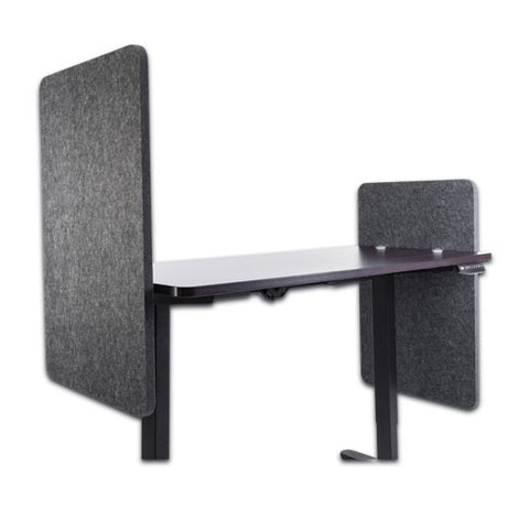 Desk Modesty Adjustable Height Desk Screen Cubicle Divider And Privacy Partition, 23.5 X 1 X 36, Polyester, Ash