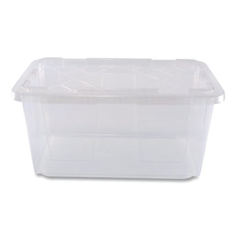 Storage Bin With Snap Lid, 20.5 X 30.5 X 14.7, Clear