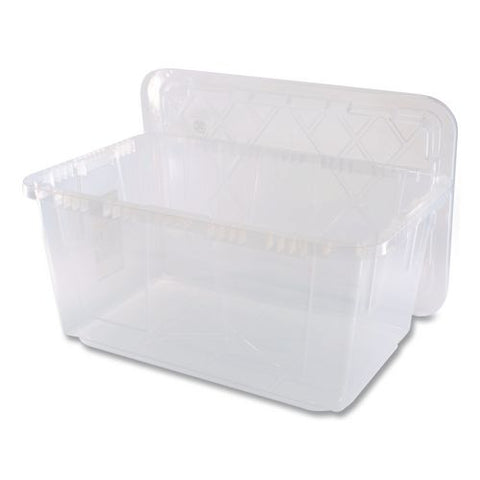 Storage Bin With Snap Lid, 20.5 X 30.5 X 14.7, Clear