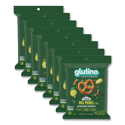 Gluten Free Vlasic Dill Pickle Flavored Pretzel Twists, 2.75 Oz Bag, 8/carton