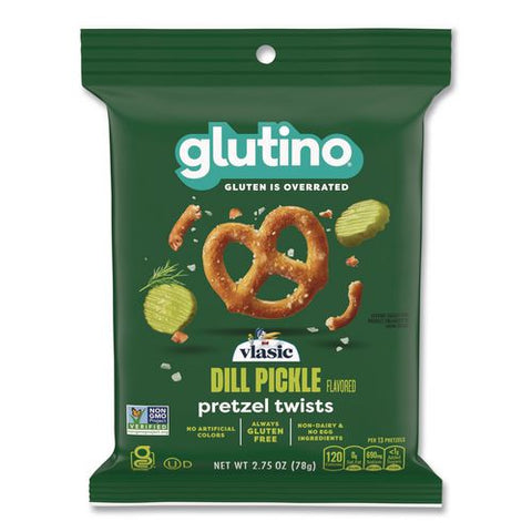 Gluten Free Vlasic Dill Pickle Flavored Pretzel Twists, 2.75 Oz Bag, 8/carton