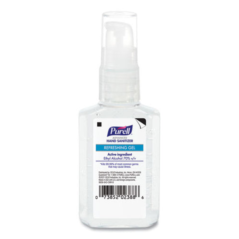 Advanced Hand Sanitizer Refreshing Gel, 2 Oz Travel-sized Pump Bottle, Clean Scent, 24/carton