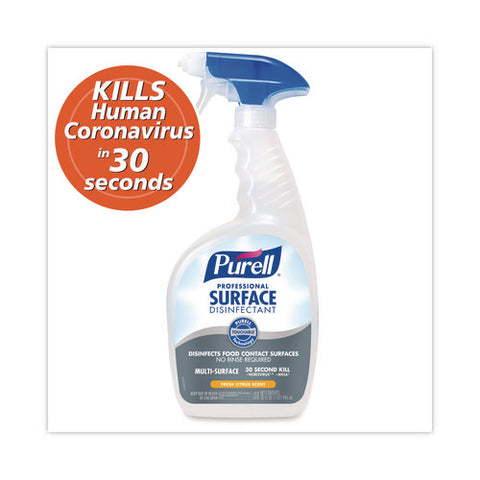 Professional Surface Disinfectant, Fresh Citrus, 32 Oz Spray Bottle, 6/carton