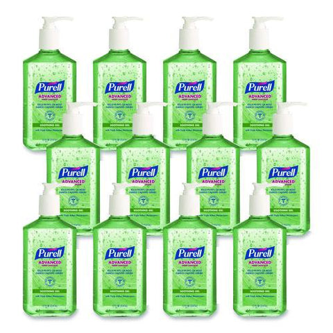 Advanced Hand Sanitizer Soothing Gel, 12 Oz Pump Bottle, Fresh Scent, 12/carton