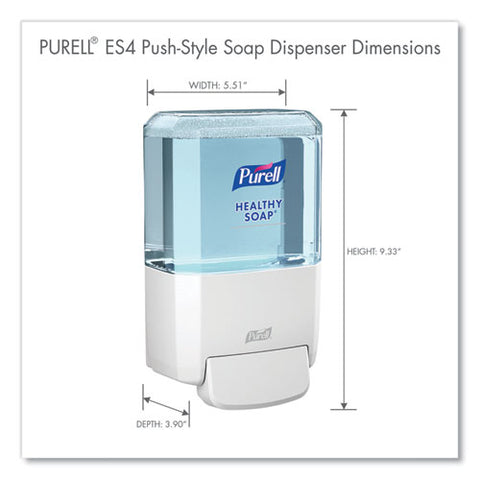 Es4 Soap Push-style Dispenser, 1,200 Ml, 4.88 X 8.8 X 11.38, White