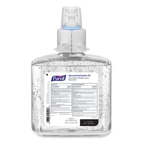 Advanced Hand Sanitizer Gel Refill, 1,200 Ml, Clean Scent, For Es6 Dispensers, 2/carton