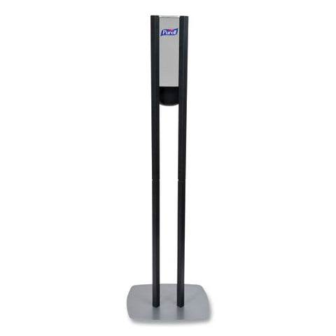 Es8 Hand Sanitizer Floor Stand With Dispenser, 1,200 Ml, 13.5 X 5 X 28.5, Graphite/silver