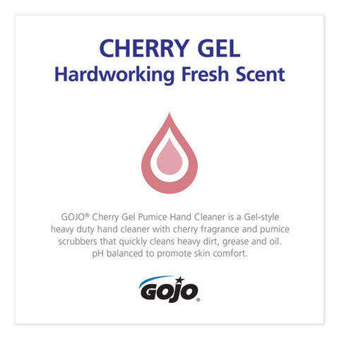 Cherry Gel Pumice Hand Cleaner Refill, Cherry Scent, 2,000 Ml, 4/carton