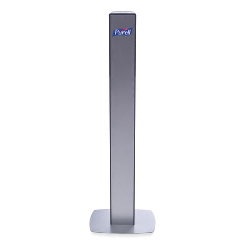 Messenger Es8 Silver Panel Floor Stand With Dispenser, 1,200 Ml, 16.75 X 6 X 40, Silver/graphite