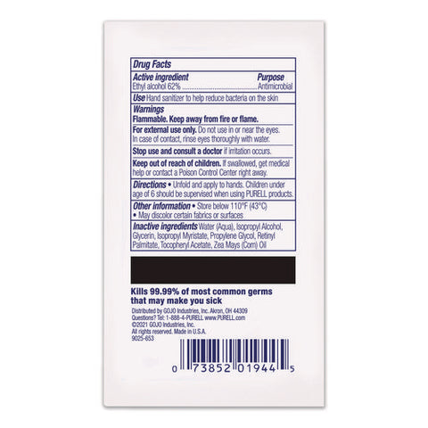 Cottony Soft Individually Wrapped Sanitizing Hand Wipes, 5 X 7, Herbal Scent, White, 480/carton