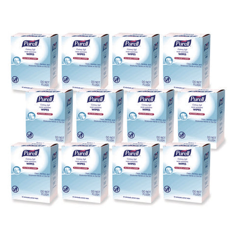 Cottony Soft Individually Wrapped Sanitizing Hand Wipes, 5 X 7, Herbal Scent, White, 480/carton