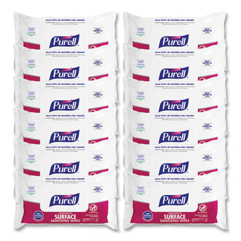 Foodservice Surface Sanitizing Wipes, 1-ply, 7.4 X 9, Fragrance-free, White, 72/pouch, 12 Pouches/carton