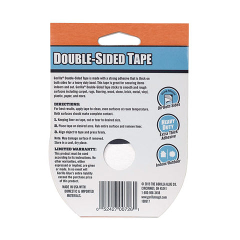 Double-sided Tape, 3" Core, 1.4" X 8 Yds, Gray