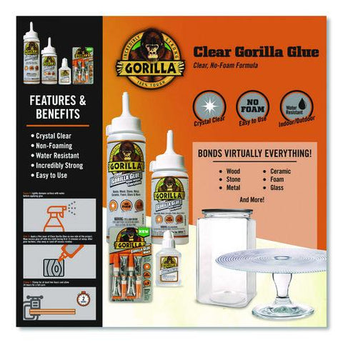 Clear Gorilla Glue, 5.75 Oz, Dries Clear