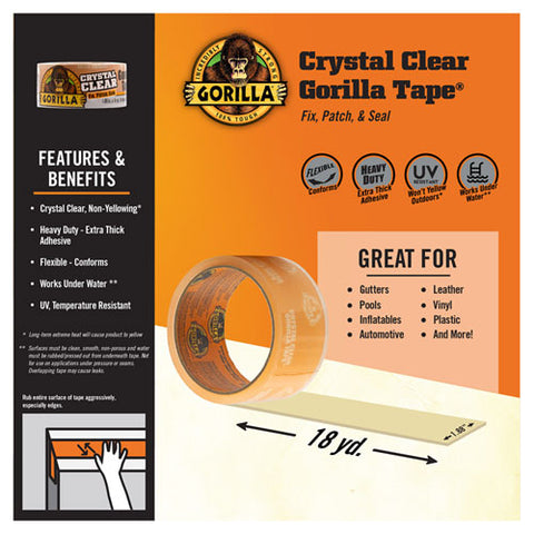 Crystal Clear Tape, 3" Core, 1.88" X 18 Yds