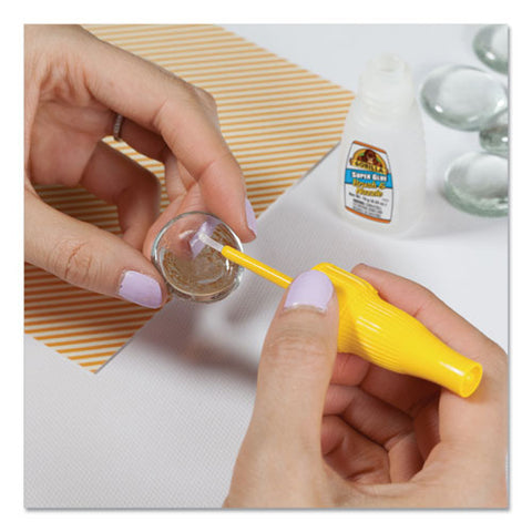 Super Glue With Brush And Nozzle Applicators, 0.35 Oz, Dries Clear