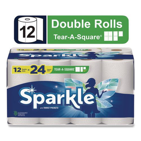 Tear-a-square Double Roll Paper Towels, 2-ply, 110 Sheets/roll, 12 Rolls/pack