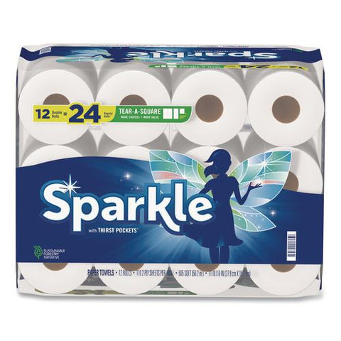 Tear-a-square Double Roll Paper Towels, 2-ply, 110 Sheets/roll, 12 Rolls/pack