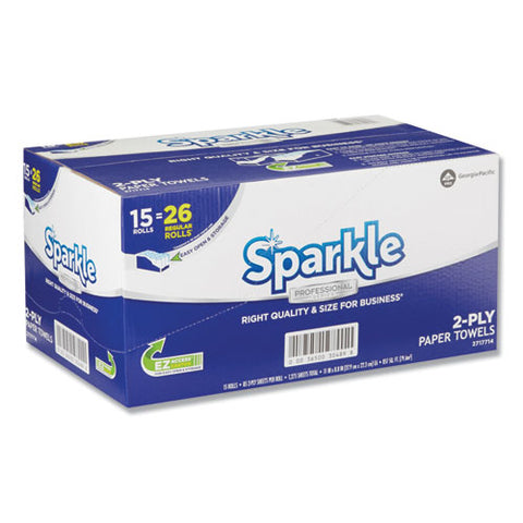 Sparkle Ps Premium Perforated Paper Kitchen Towel Roll, 2-ply, 11 X 8.8, White, 85/roll, 15 Rolls/carton