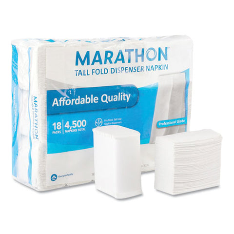 Tall Fold Dispenser Napkins, 1-ply, 7 X 13.5, White, 4,500/carton