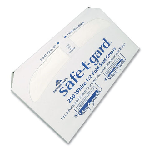 Safe-t-gard Half-fold Toilet Seat Covers, 14.5 X 17, White, 250/pack, 10 Packs/carton