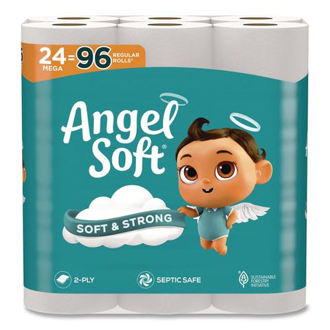 Mega Toilet Paper, Septic Safe, 2-ply, White, 320 Sheets/roll, 24 Rolls/pack