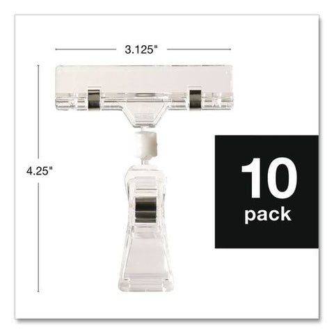 Sign Holder Clips, Clear, 10/pack