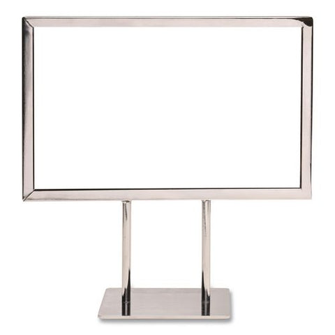 Metal Countertop Sign Holder, 7 X 11 Insert, Silver