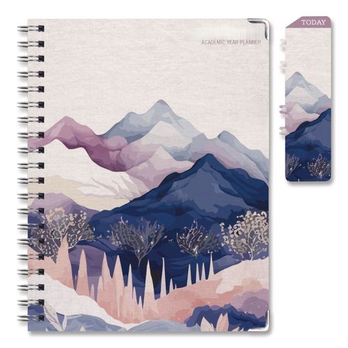 Pastel Mountains Academic Year Weekly/monthly Planner, 11 X 8.5, Multicolor Cover, 14-month: June 2025 To July 2026