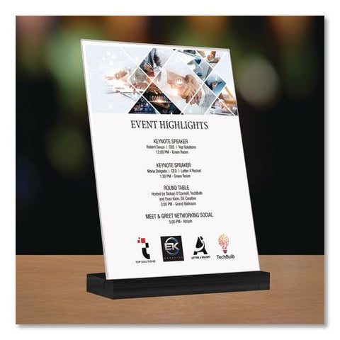 Acrylic Sign Holder With Black Angled Base, 5 X 7 Insert