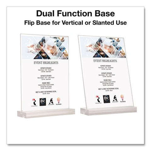 Acrylic Sign Holder With Dual Function Base, 5 X 7 Insert