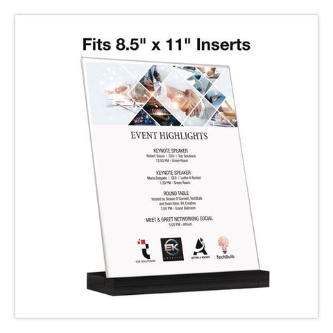 Acrylic Sign Holder With Black Angled Base, 8.5 X 11 Insert