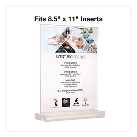 Acrylic Sign Holder With Dual Function Base, 8.5 X 11 Insert
