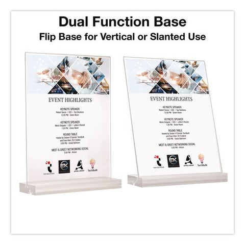 Acrylic Sign Holder With Dual Function Base, 8.5 X 11 Insert