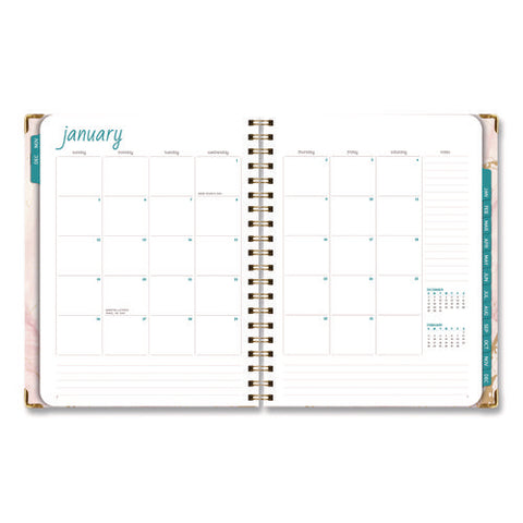 Marble Weekly/monthly Planner, 11 X 8.5, Pink Marble/gold Cover, 14-month: Nov 2024 To Dec 2025