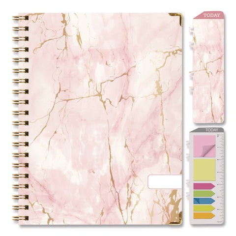 Marble Weekly/monthly Planner, 11 X 8.5, Pink Marble/gold Cover, 14-month: Nov 2024 To Dec 2025