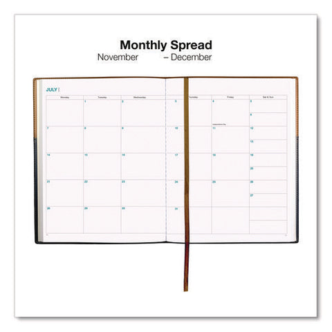 Deluxe Weekly/monthly Planner, 10 X 8, Black/brown Cover, 14-month: Nov 2024 To Dec 2025