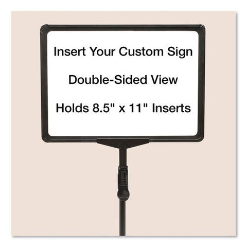 Adjustable Tabletop Pedestal Sign, 8.5 X 11 Insert, Black