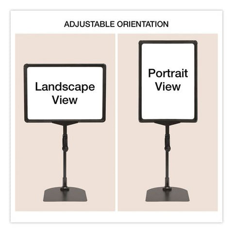 Adjustable Tabletop Pedestal Sign, 8.5 X 11 Insert, Black