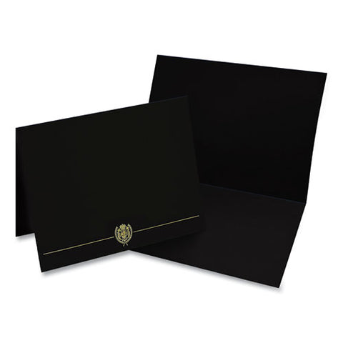 Classic Crest Certificate Covers, 9.38 X 12, Black, 5/pack