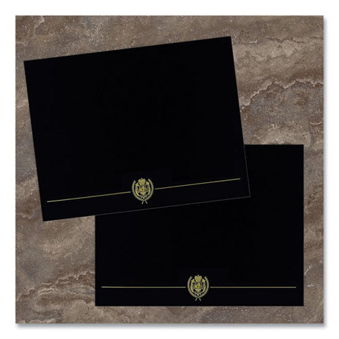 Classic Crest Certificate Covers, 9.38 X 12, Black, 5/pack